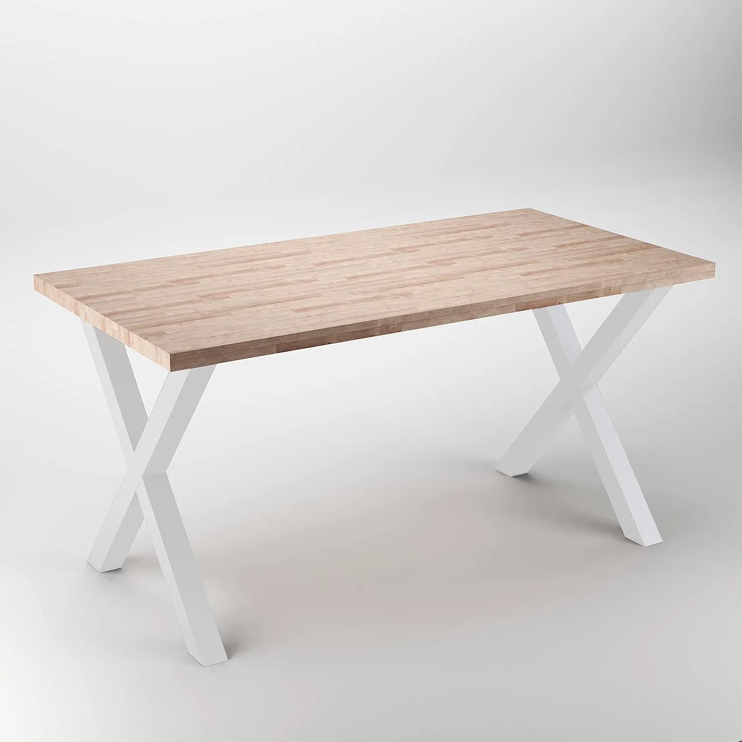 Emuca 695x695 mm gambe tavolo a croce 2 pezzi bianche acciaio