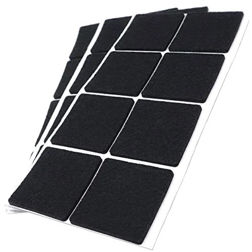 Adsamm feltrini autoadesivi quadrati neri 50x50 mm 24 pezzi