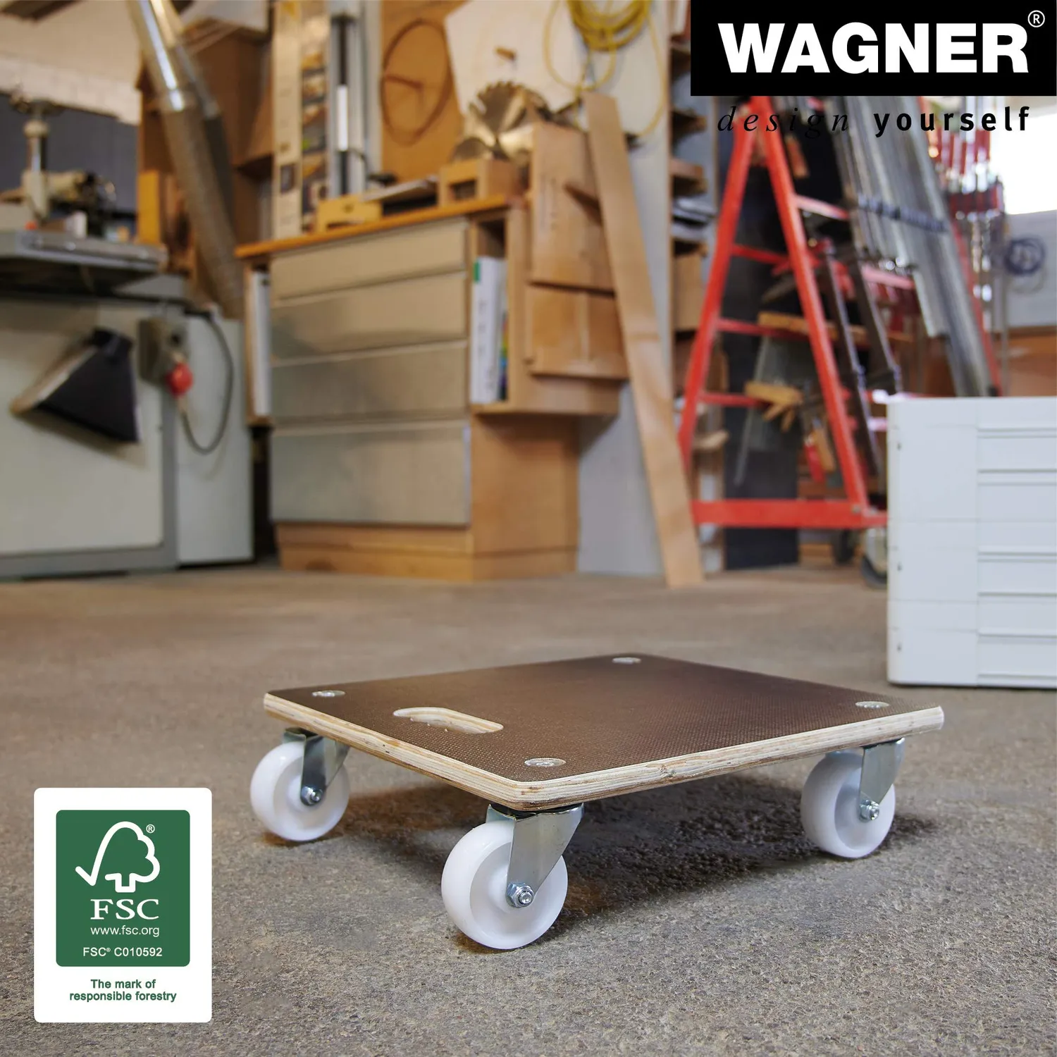 Wagner MM 1339 Carrello Trasporto 38 cm Legno 250 kg