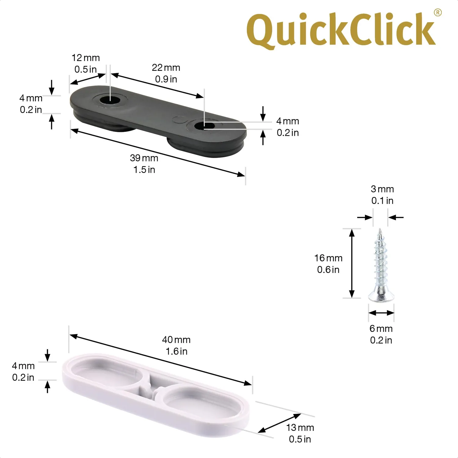 WAGNER QuickClick Tandem scivoli per mobili Base Hyper 4 pezzi plastica