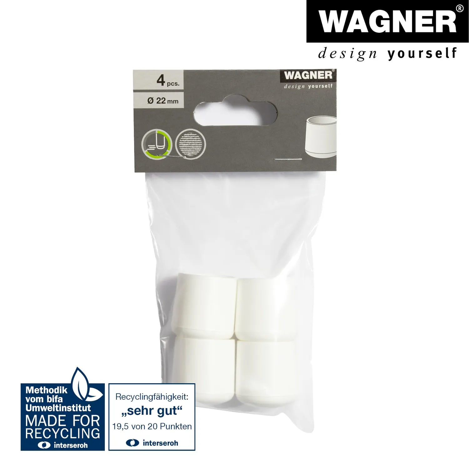Wagner 15062399 EH 0623 tappi tubolari bianchi 4 pezzi