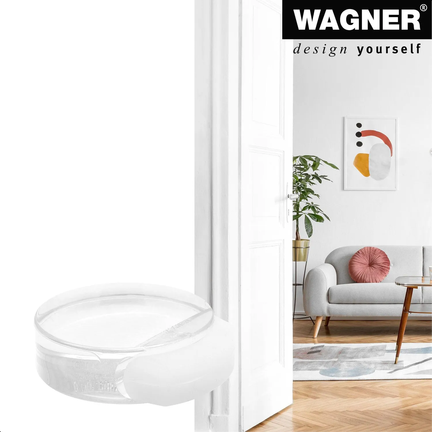 Wagner 15510511 fermaporta adesivo trasparente diam. 50 mm