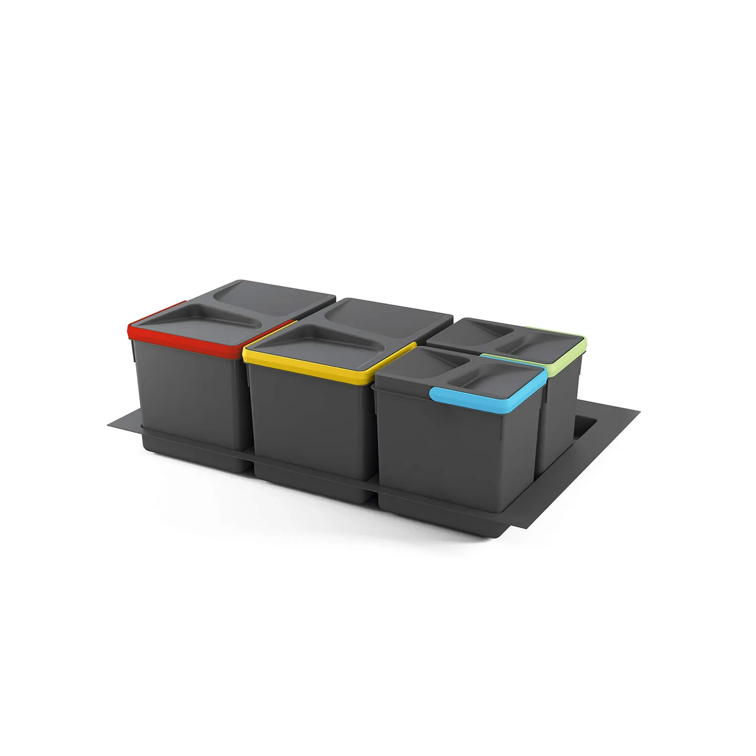 Emuca contenitori differenziata 2x7L H 266 mm grigi per cassetto