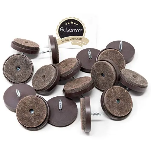 Adsamm feltrini con vite Ø40mm marroni 16 pezzi scivoli