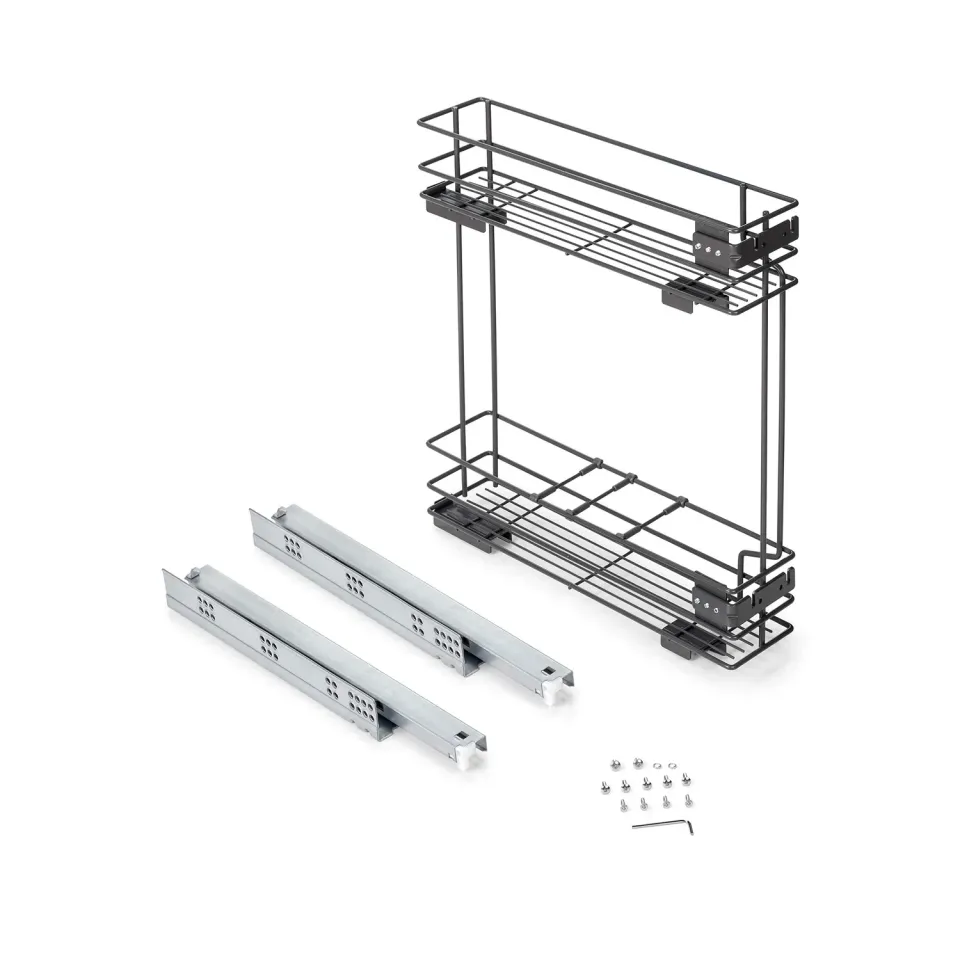 Emuca Estraibile Carrello Portabottiglie 200 mm Antracite