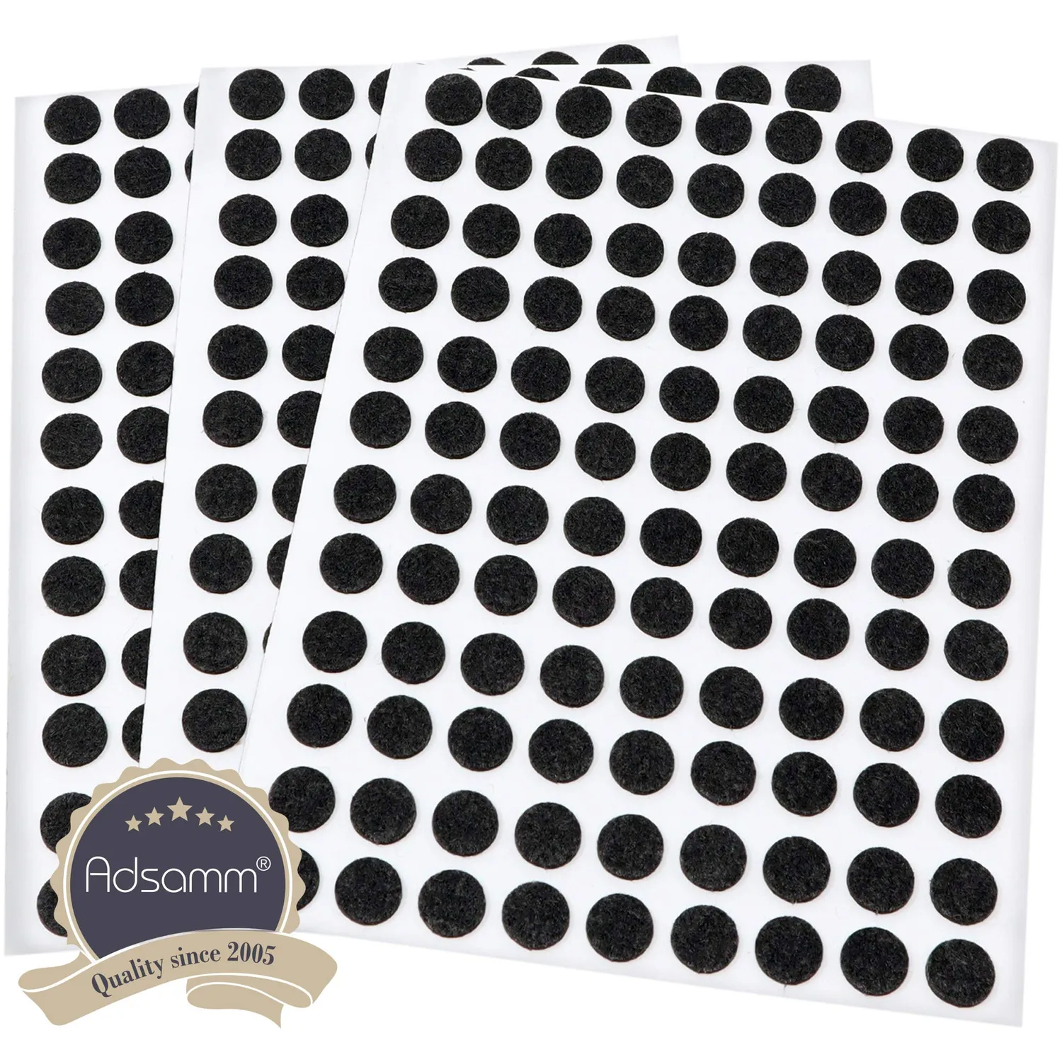 Adsamm Feltrini Adesivi neri Ø10mm 324 pezzi ultrasottili