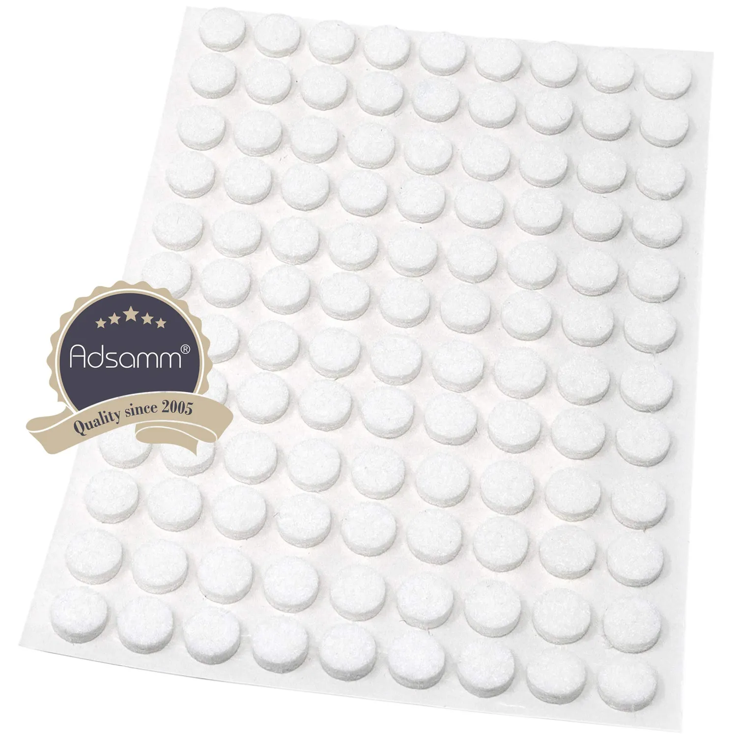 Adsamm feltrini adesivi bianchi tondi 10 mm 108 pezzi