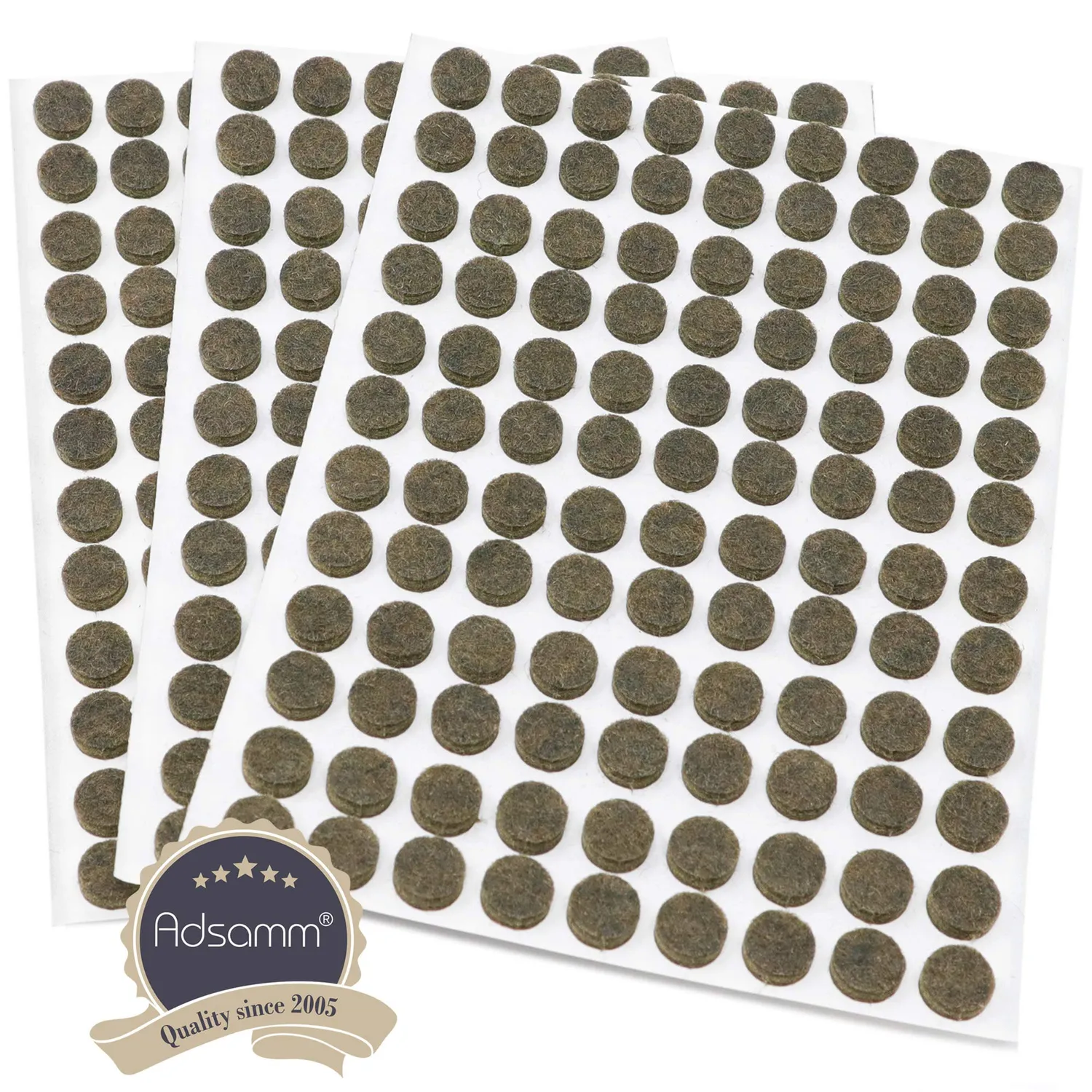Adsamm feltrini autoadesivi marroni Ø 10 mm 324 pezzi spessi