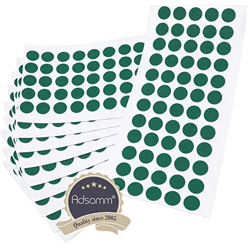 Adsamm feltrini autoadesivi rotondi 14 mm verde 600 pezzi ultrasottili