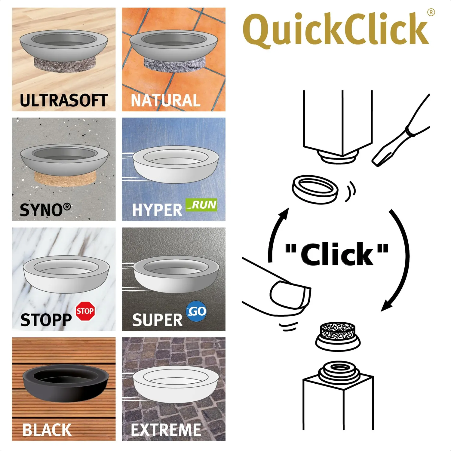 Wagner QuickClick 15784800 feltrini ricambio Ø20 mm 8 pezzi SYNO