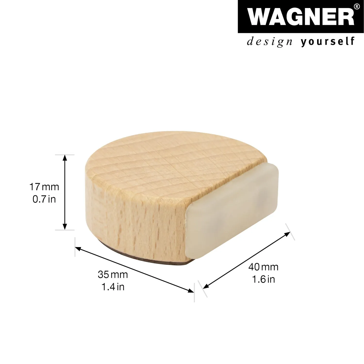 Wagner Legno 15509511 fermaporta pavimento 42x35x17 faggio