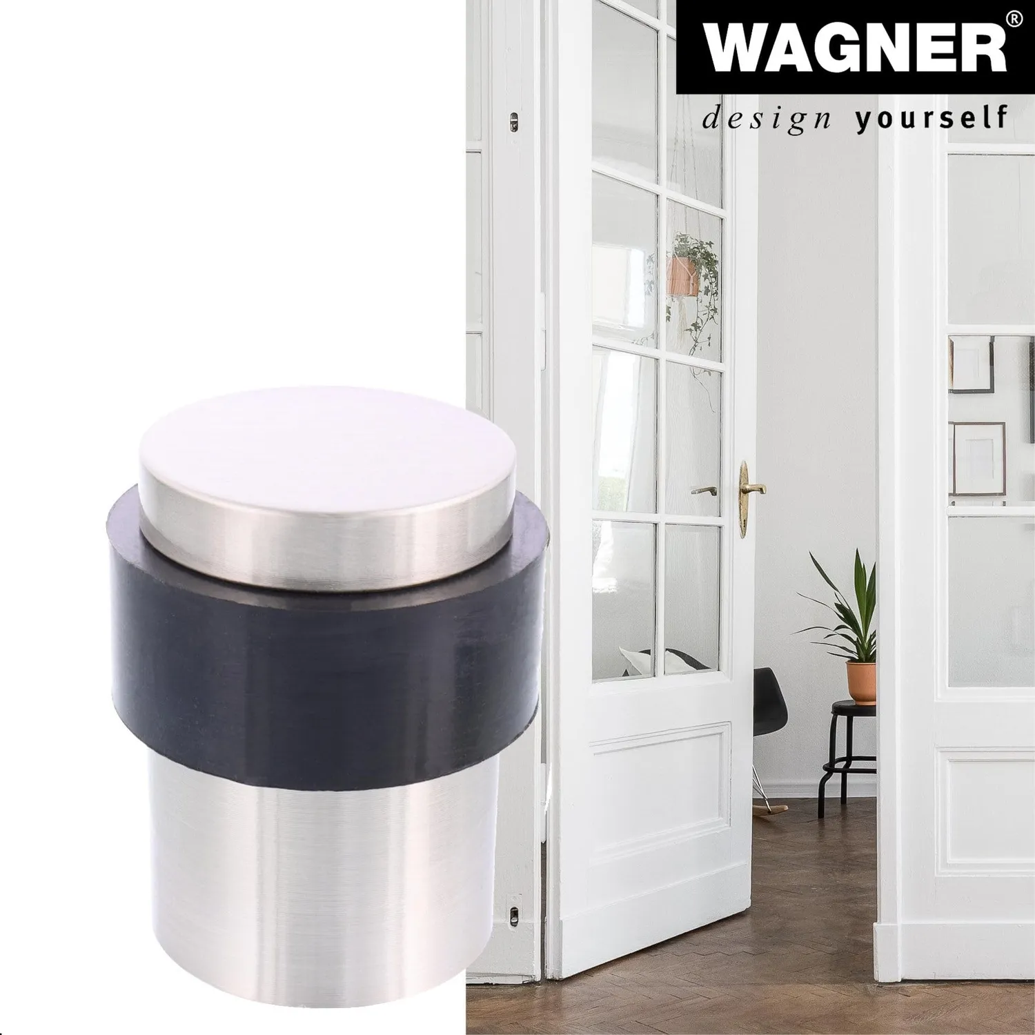 WAGNER Big Ben 15517511 fermaporta pavimento nero alluminio