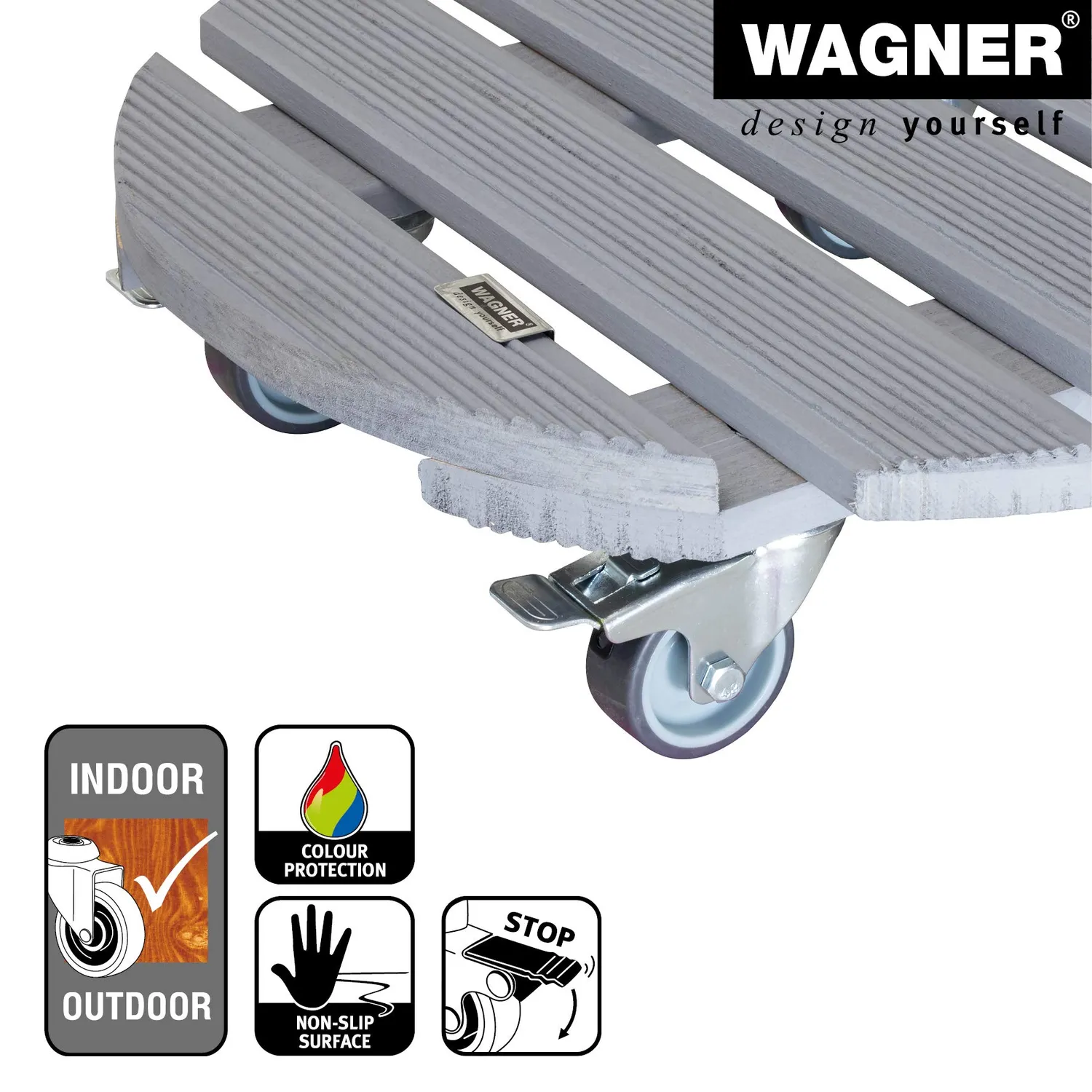 Wagner Creo carrello piante grigio Ø38 cm 200 kg