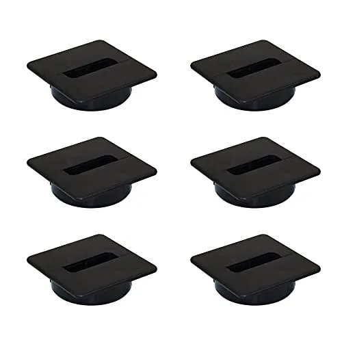 Emuca passacavo quadrato incasso 94x94mm nero 6 pezzi