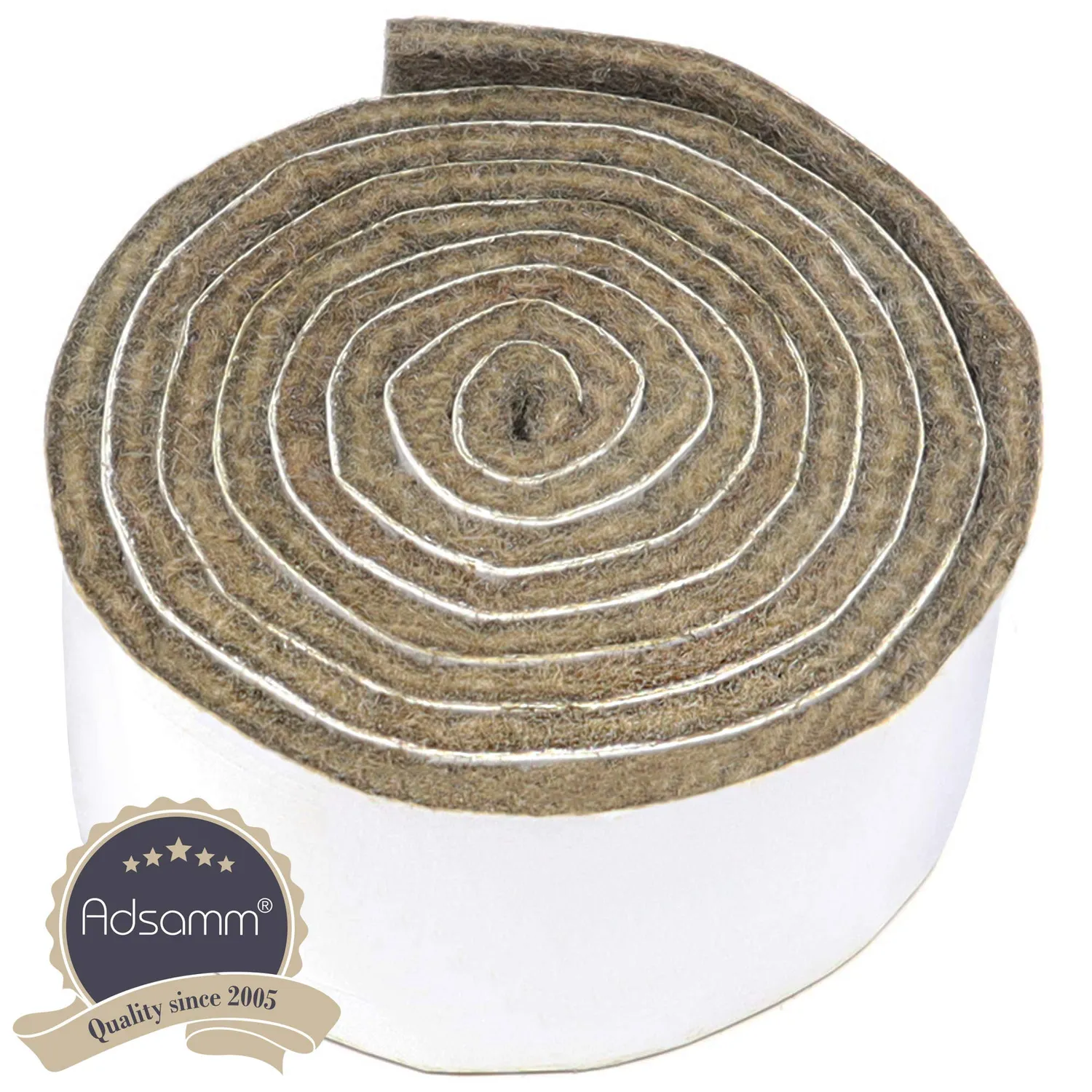 Adsamm 29x1000 mm nastro feltro autoadesivo marrone spessore 3,5 mm