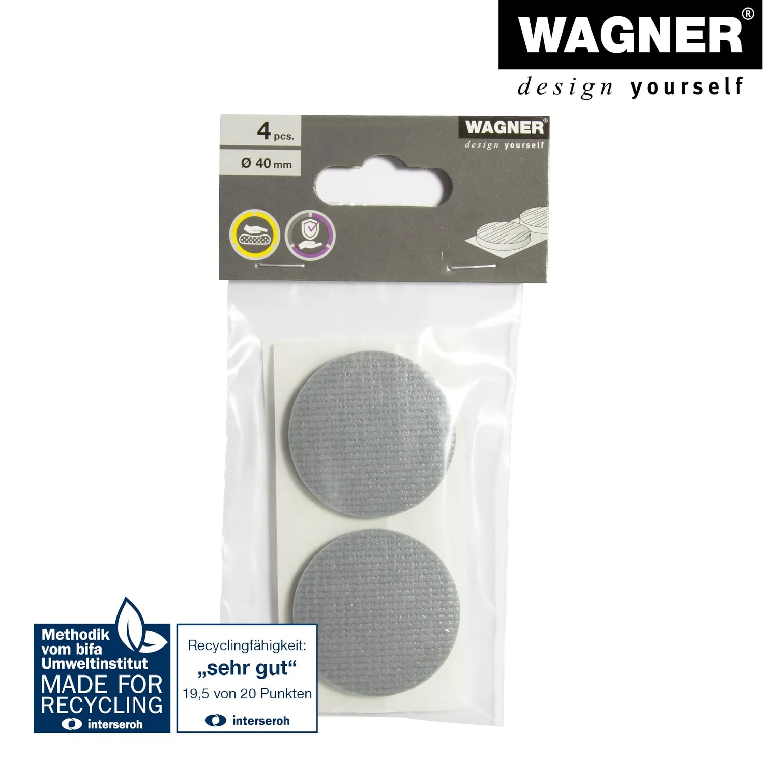 Wagner EH 0340 16034099 cuscinetti EVA Ø40mm 4 pz grigi
