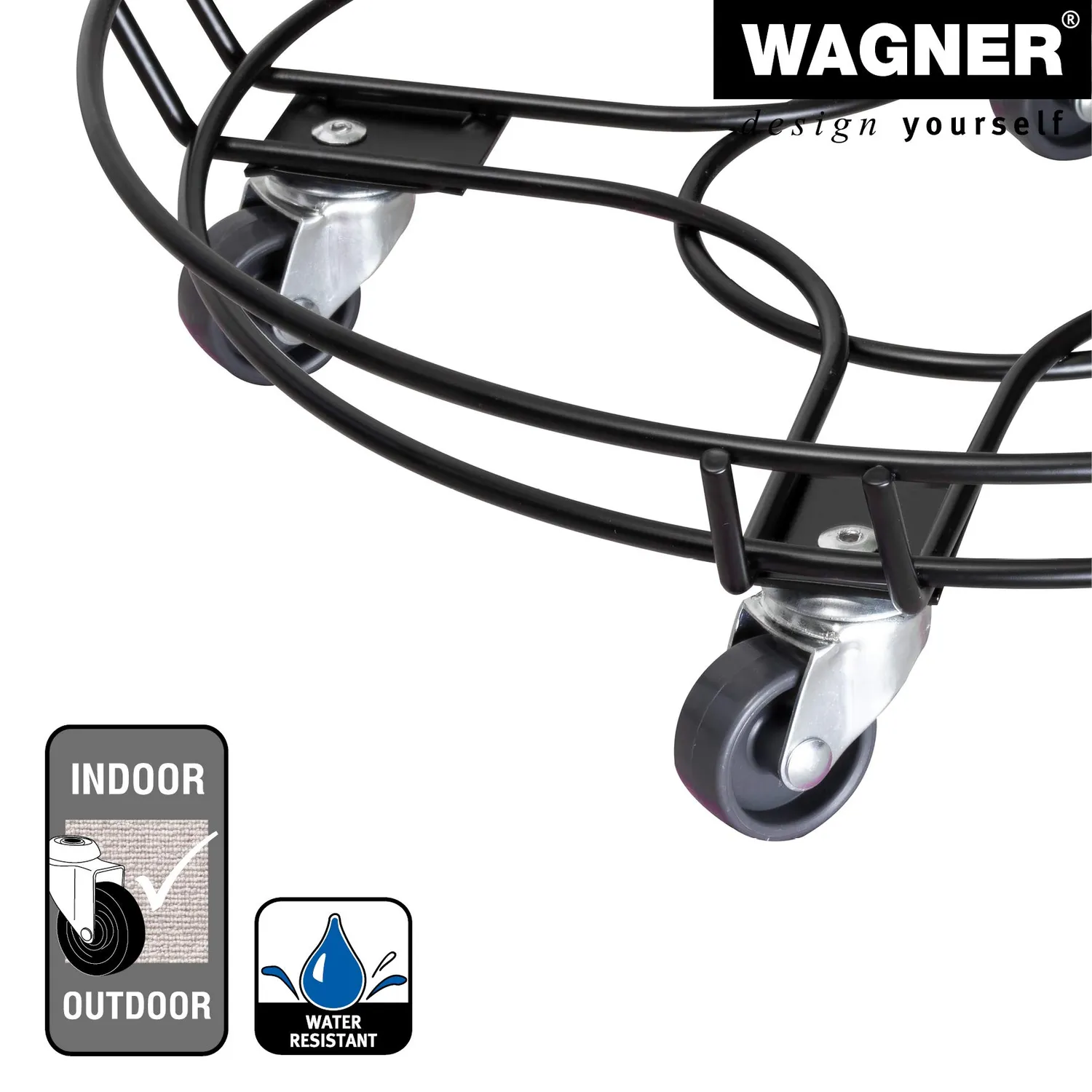Wagner Black carrello piante nero D38 cm 100 kg