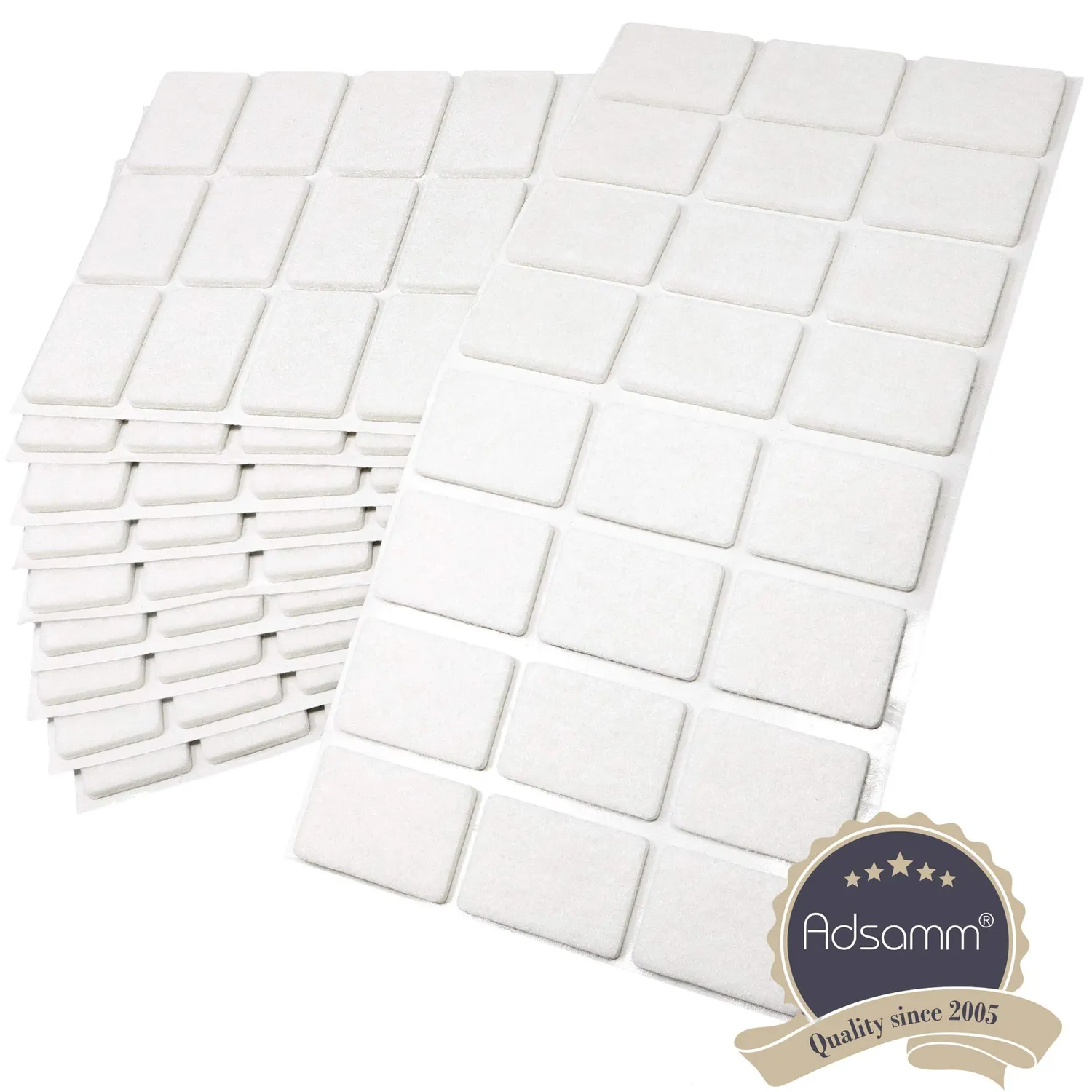 Adsamm Feltrini Autoadesivi 25x35 mm 240 Pezzi Bianchi 3,5 mm