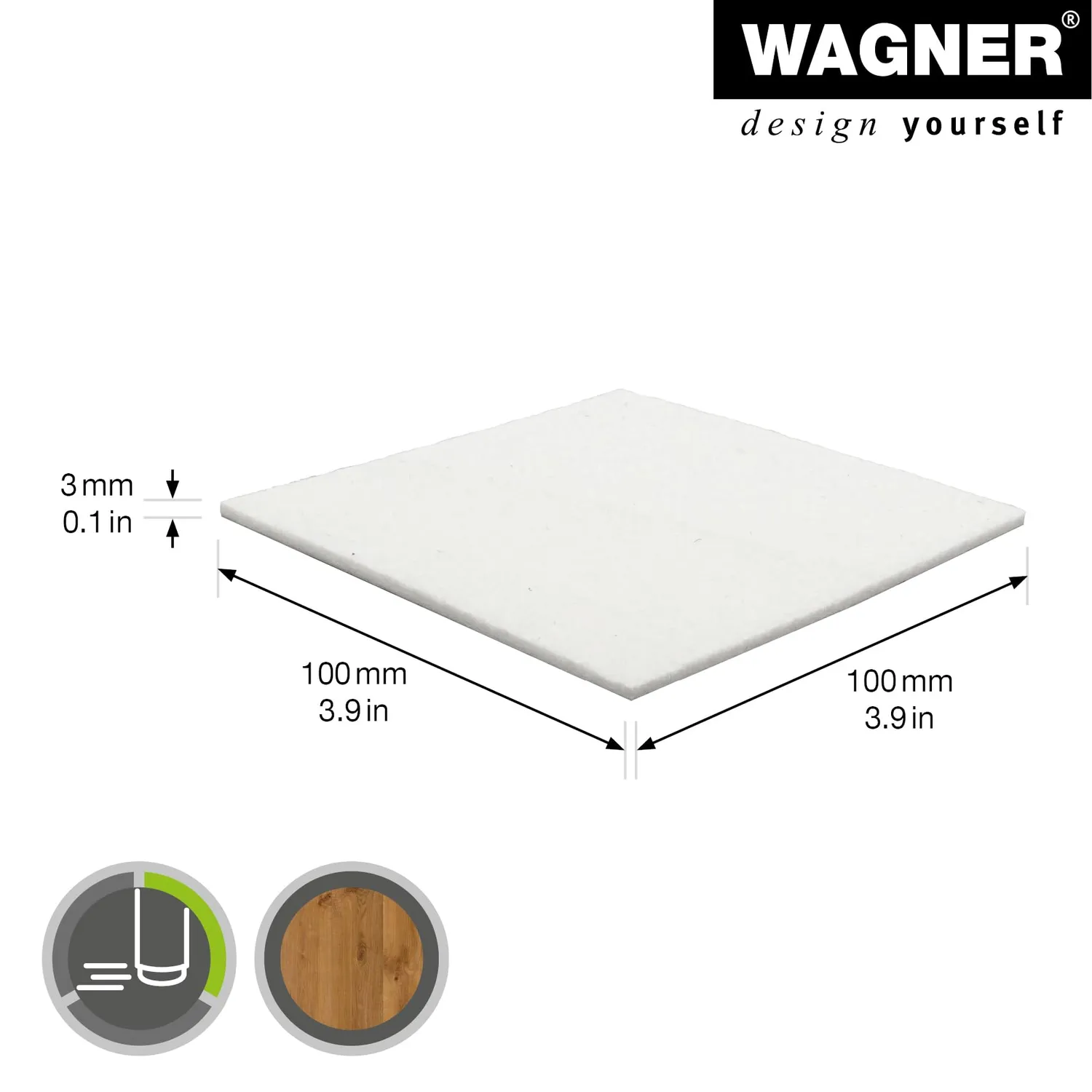 Wagner EH 15171199 feltro adesivo bianco 100x100 mm da ritagliare