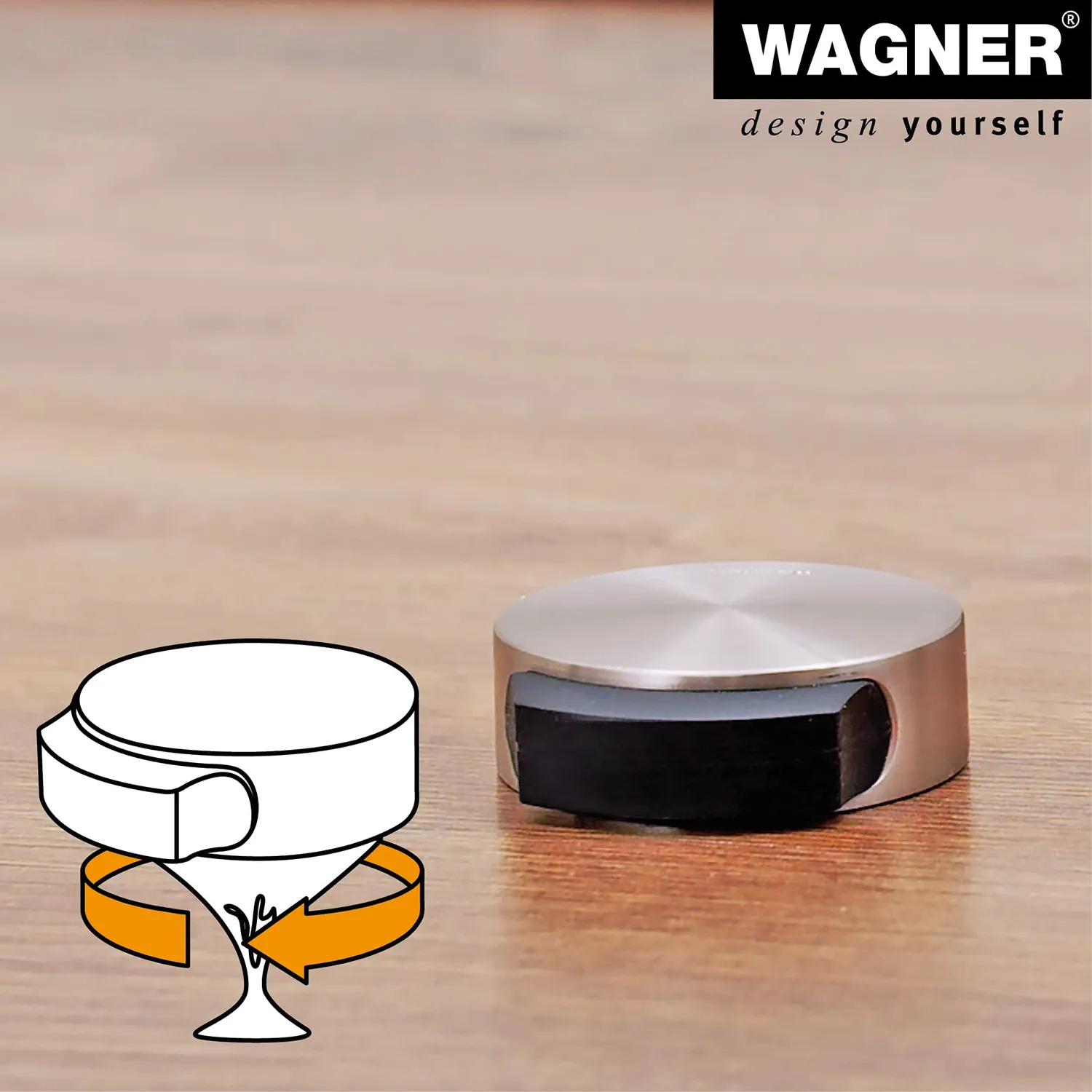 Wagner 15511111 fermaporta pavimento Ø50 mm effetto inox