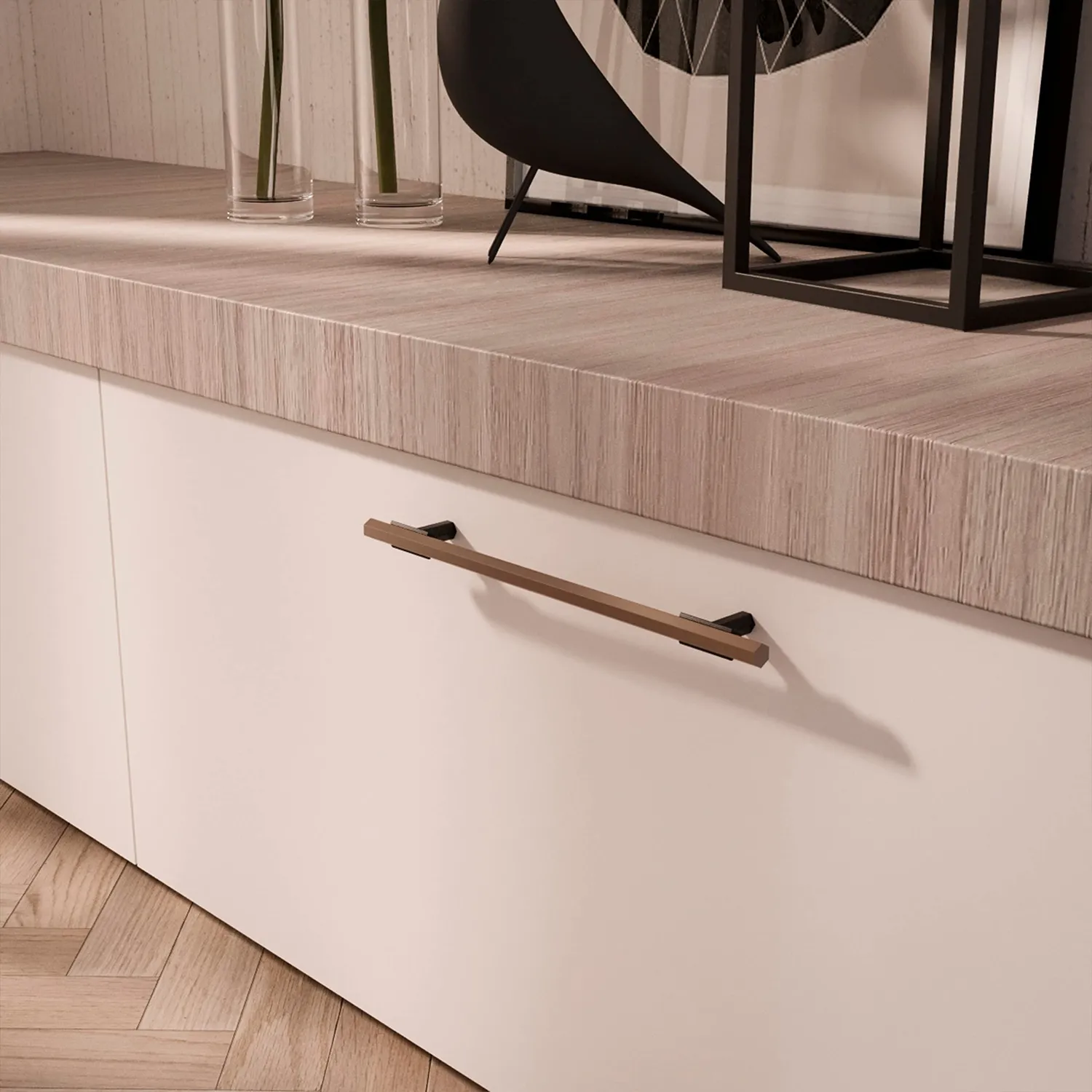 Emuca Riad maniglia mobile 192 mm bronzata alluminio 20 pezzi