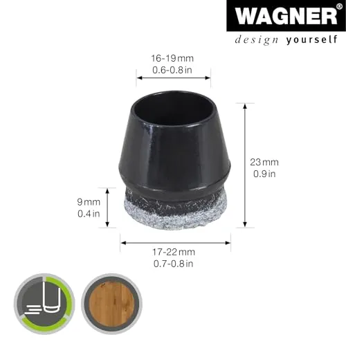 Wagner EH 0659 tappi per tubi acciaio 4 pezzi Ø 16-22 mm feltro