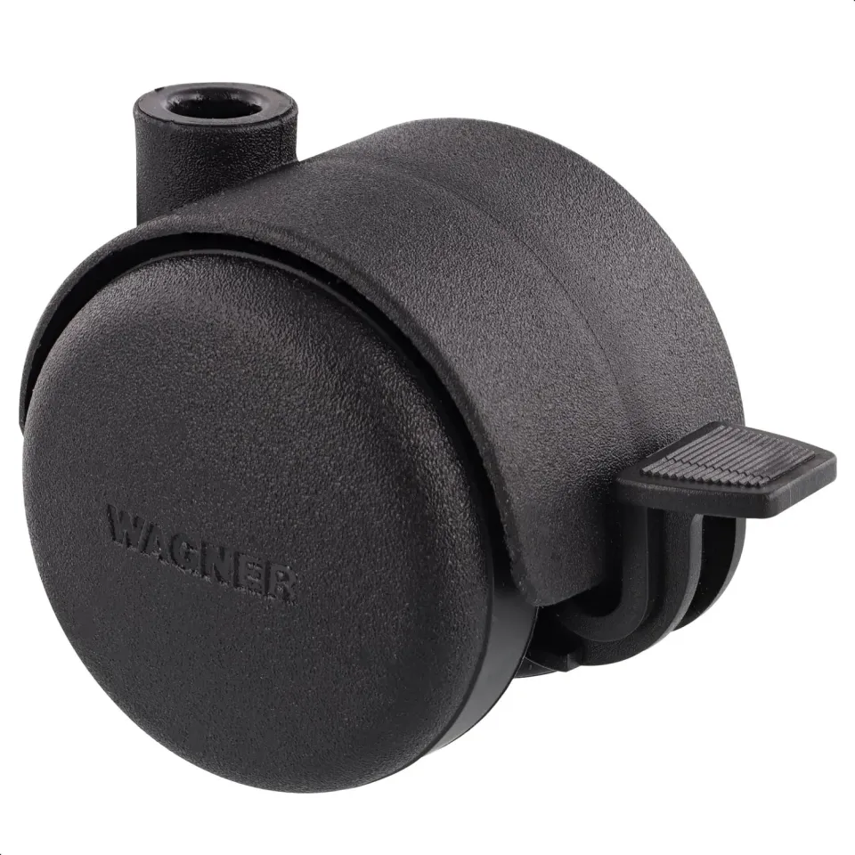 Wagner RO0026 rotella mobili dura nera con freno 1 pz 50 kg