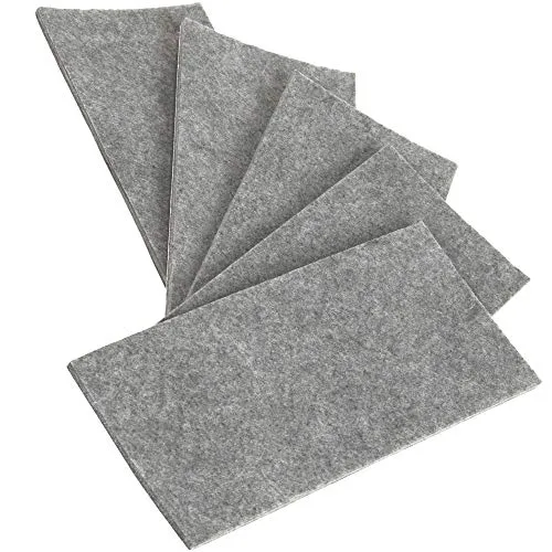 Adsamm Fogli Feltro Autoadesivo 80x180 mm Grigio 5 Pezzi 3,5 mm