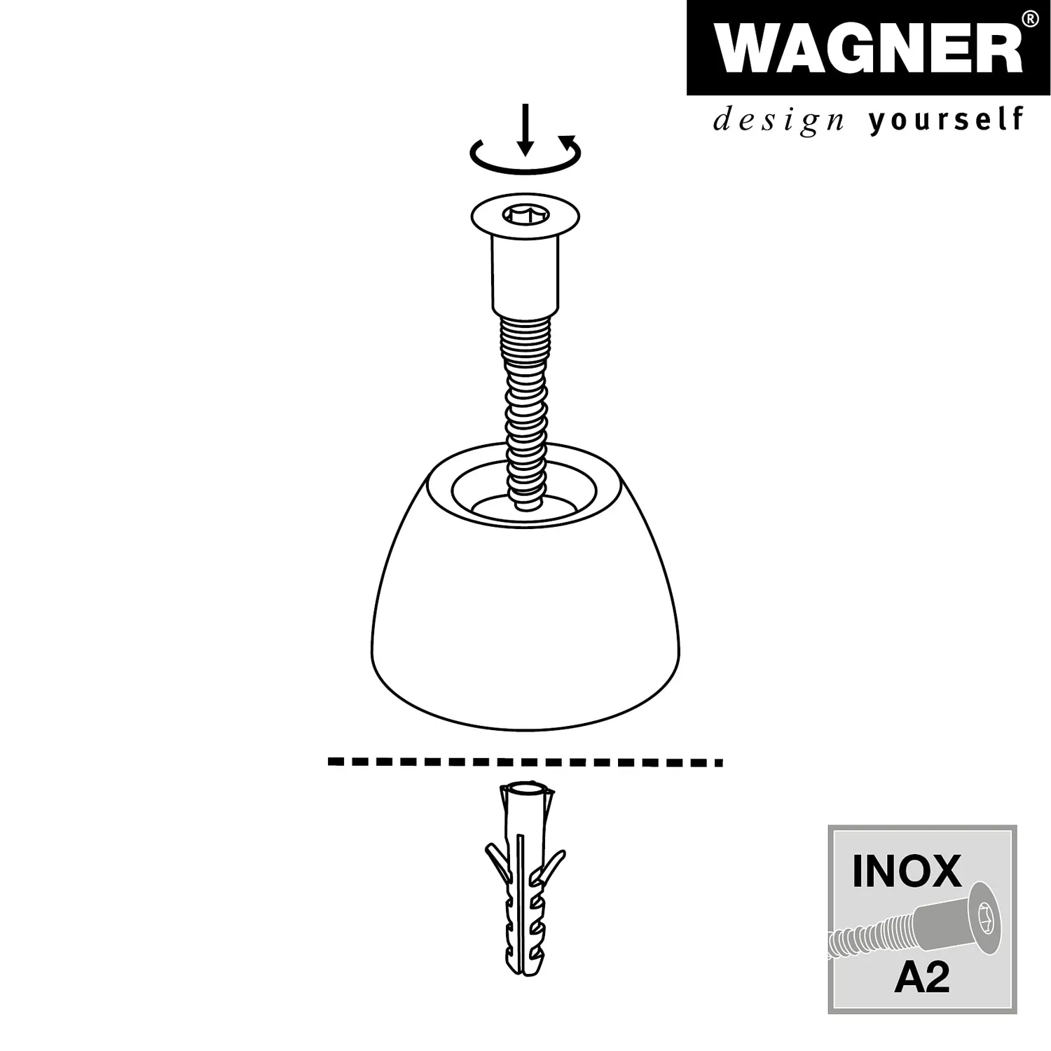 Wagner Calice Outdoor fermaporta pavimento 50x30 mm gomma