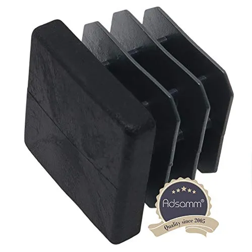 Adsamm 21x21-23x23 mm puntali quadrati neri 4 pezzi lamellari