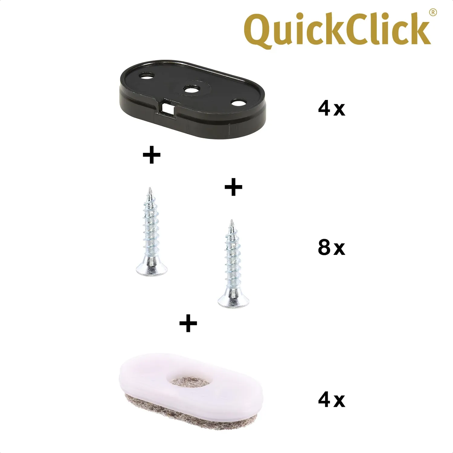 Wagner QuickClick 15783100 feltrini da avvitare feltro 35x20 mm 4 pz