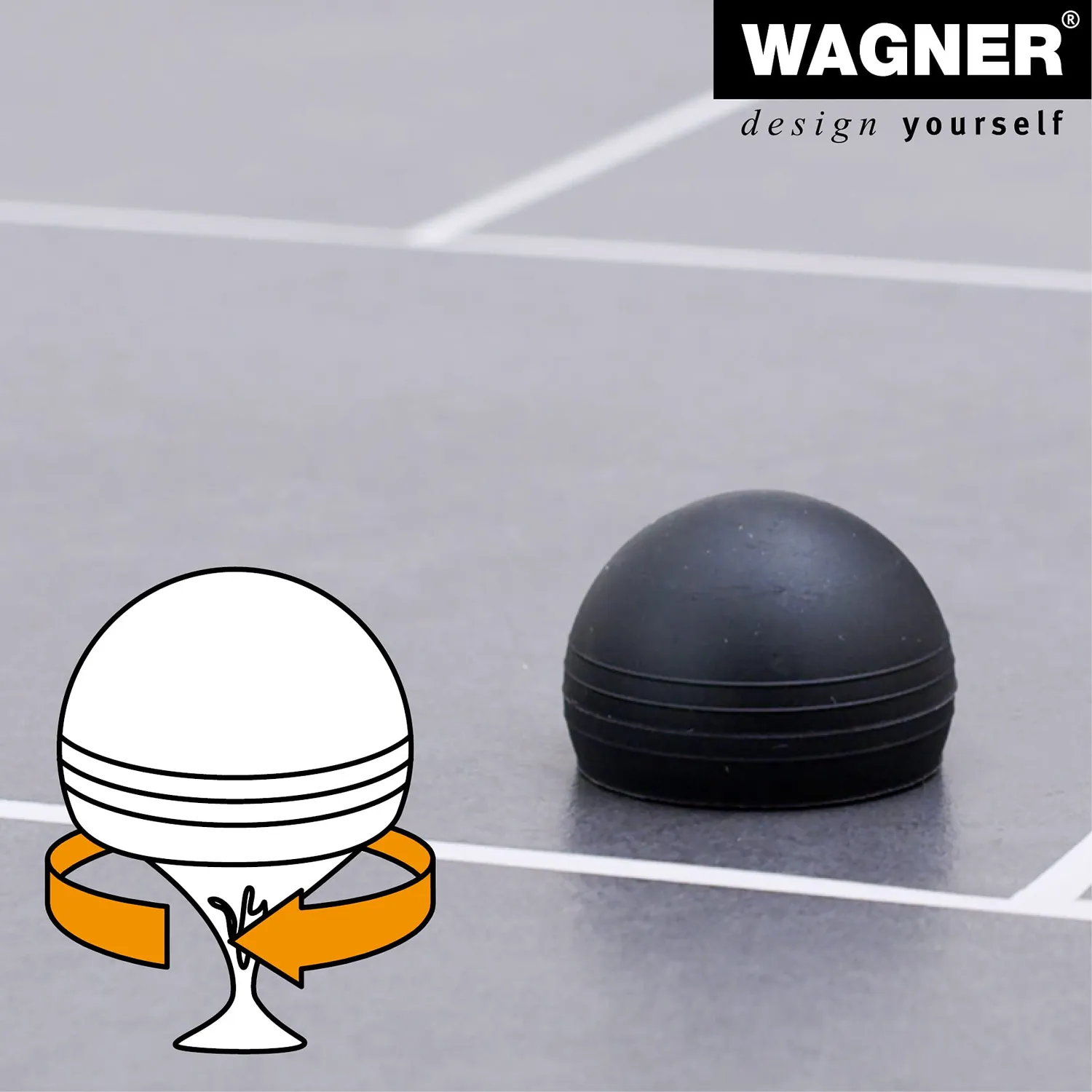 Wagner 15515311 fermaporta pavimento vite e colla gomma