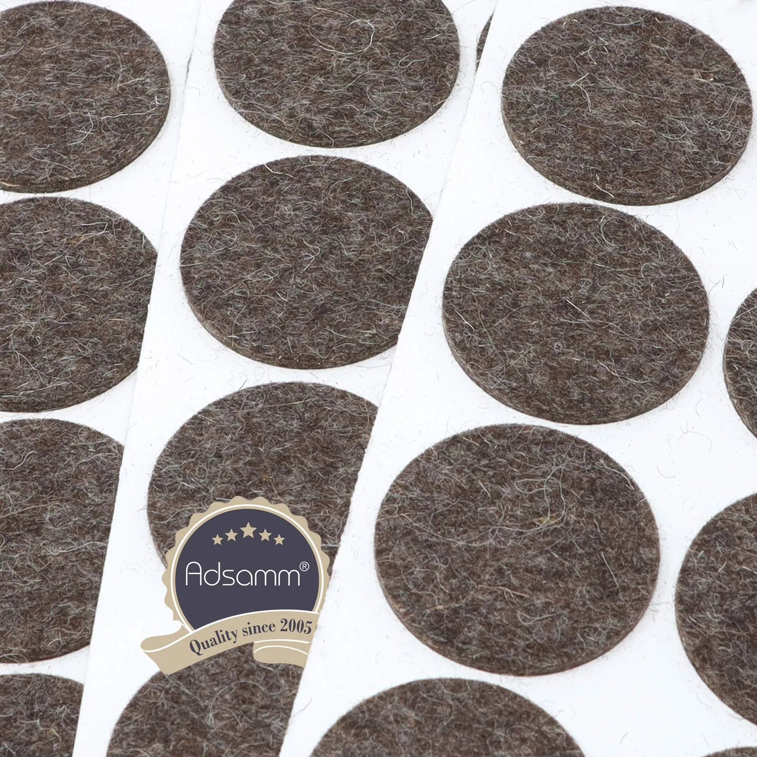 Adsamm Quality Feltrini Lana Tondi Ø 40 mm Marroni 36 pz 3 mm