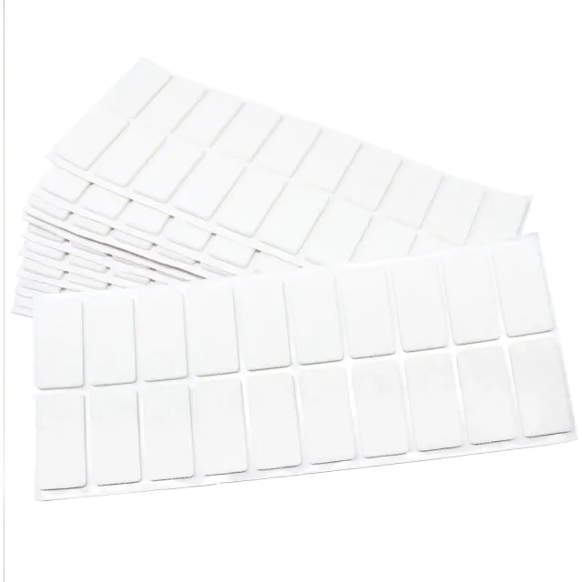 Adsamm feltrini autoadesivi rettangolari 20x40 mm bianchi 200 pezzi