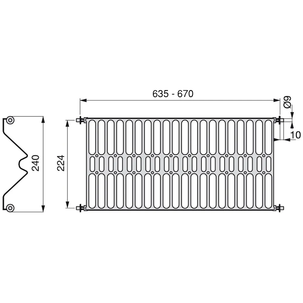 Emuca scolapiatti pensile inox 70 cm argento gocciolatoio