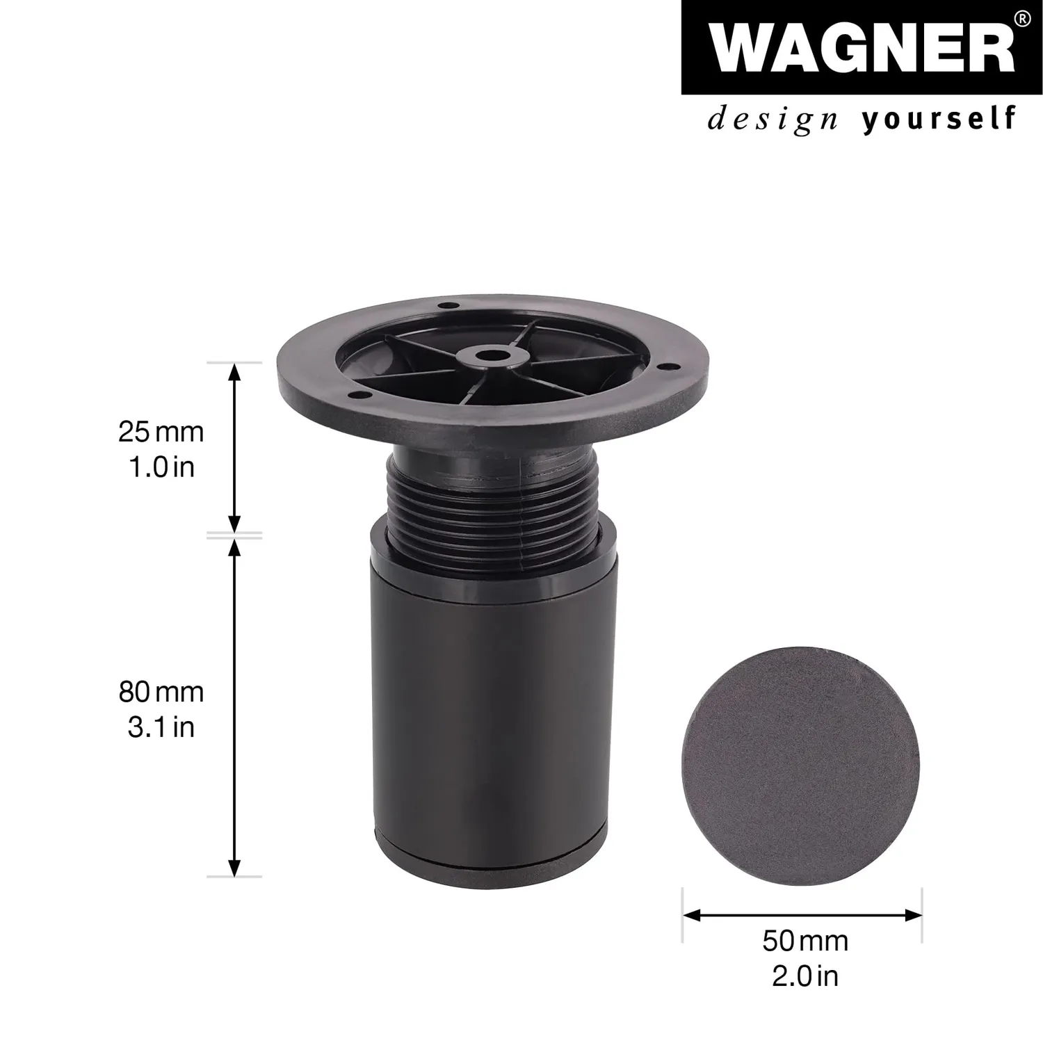 Wagner Telescope Classic 12048101 gamba mobile 80-105 mm nera