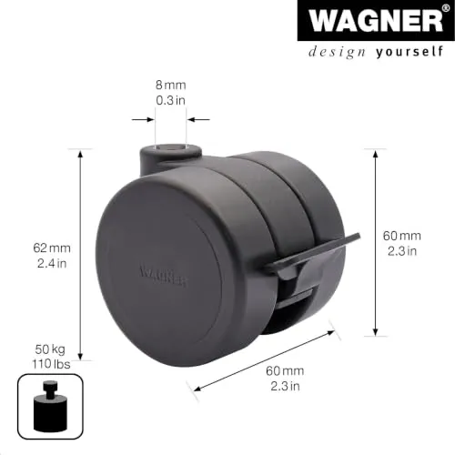 Wagner Design RO 0115 rotella doppia dura 60 mm con freno