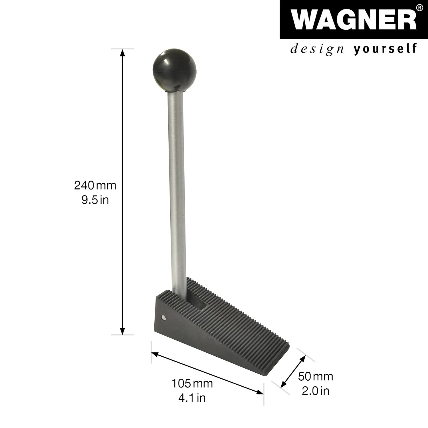 Wagner Comfort Fermaporta Cuneo 195 mm Nero Acciaio