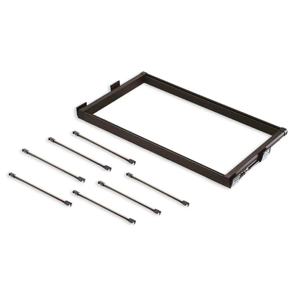 Emuca Portapantaloni Rimovibile 600 mm 7 Aste Moka Alluminio