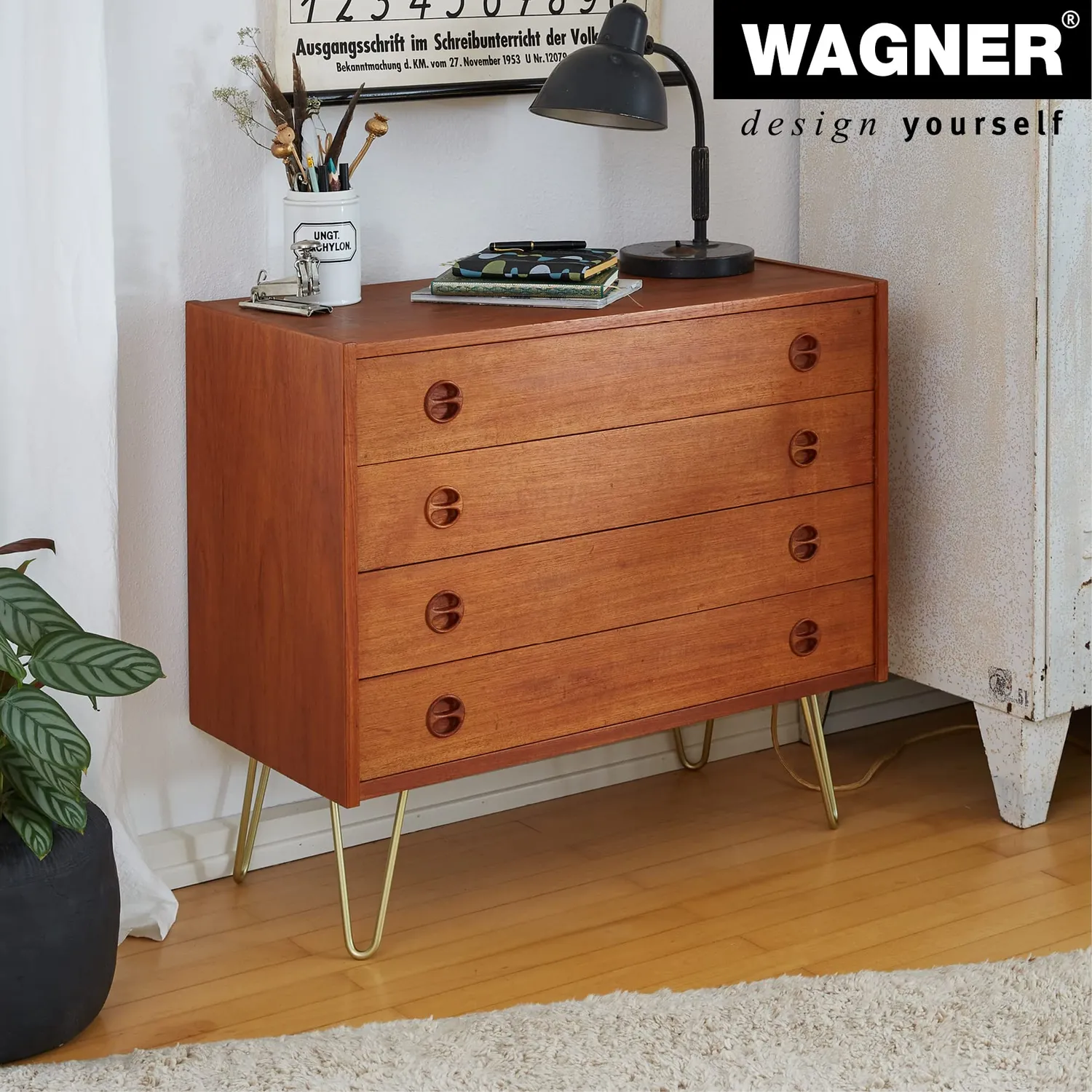 WAGNER HAIRPIN LEG gamba tavolo 20 cm oro acciaio 1 pezzo