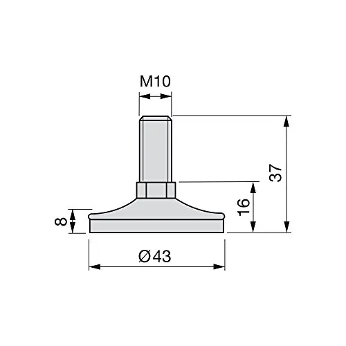 Emuca 2020764 Piedino Regolabile M10 Set 10 Pezzi Cromato