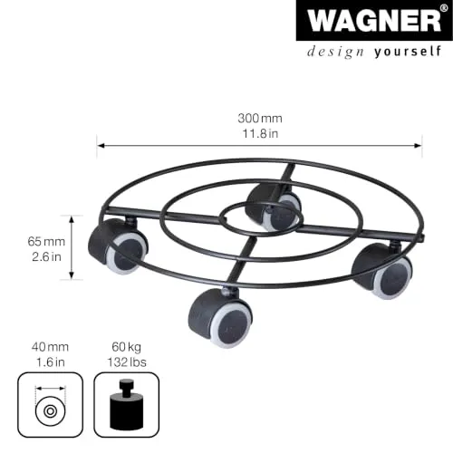 Wagner Draht GH 0944 sottovaso con ruote Ø 30 cm portata 60 kg