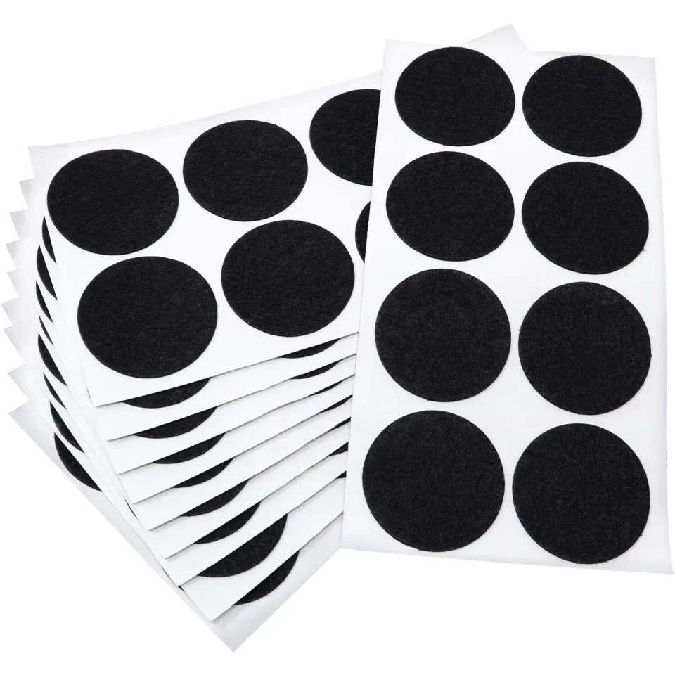 Adsamm Ultrasottili Ø 50 mm Feltrini Autoadesivi 80 pz Neri 1,5 mm