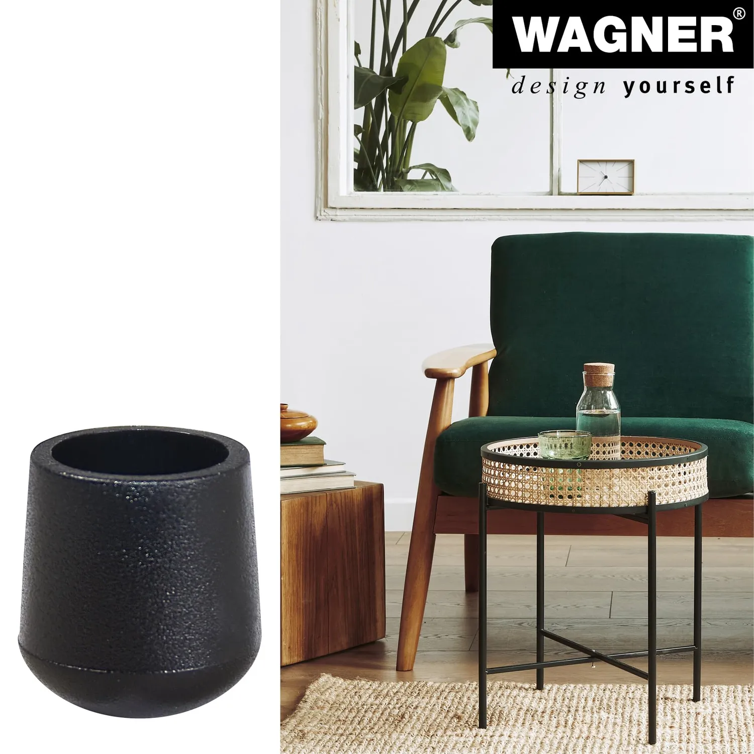 Wagner EH 0610 tappi tubi acciaio 4 pezzi neri scorrevoli