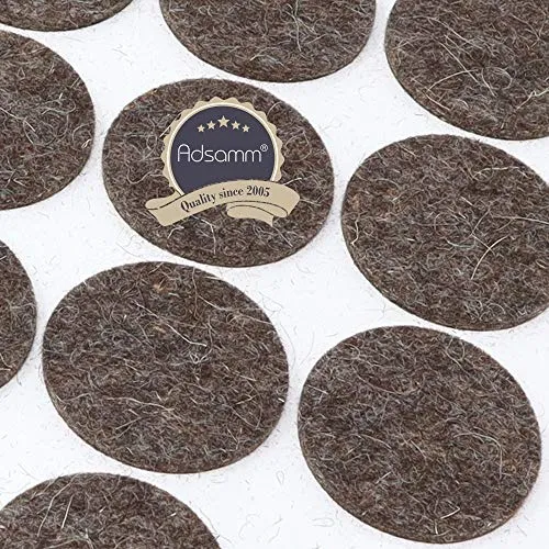 Adsamm Quality feltrini lana Ø 36 mm marrone 54 pezzi 3 mm