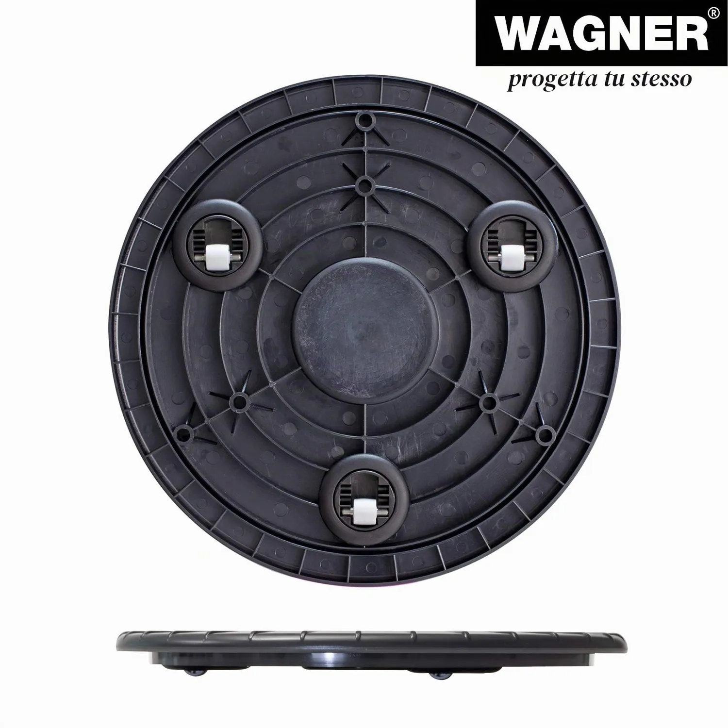 Wagner Ultraflat Sottovaso Ruote Ø30x2,5 cm Nero 100 kg