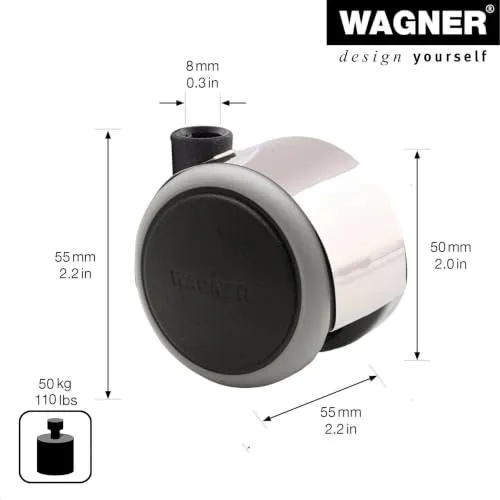 Wagner Design 01022701 RO 0227 rullo doppio nero 50 mm 1 pz