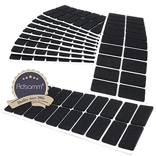 Adsamm feltrini autoadesivi rettangolari 20x40 mm neri 200 pezzi 3,5 mm