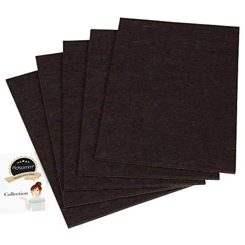 Adsamm fogli feltro autoadesivo 200x300 mm marroni 5 pezzi 5,5 mm