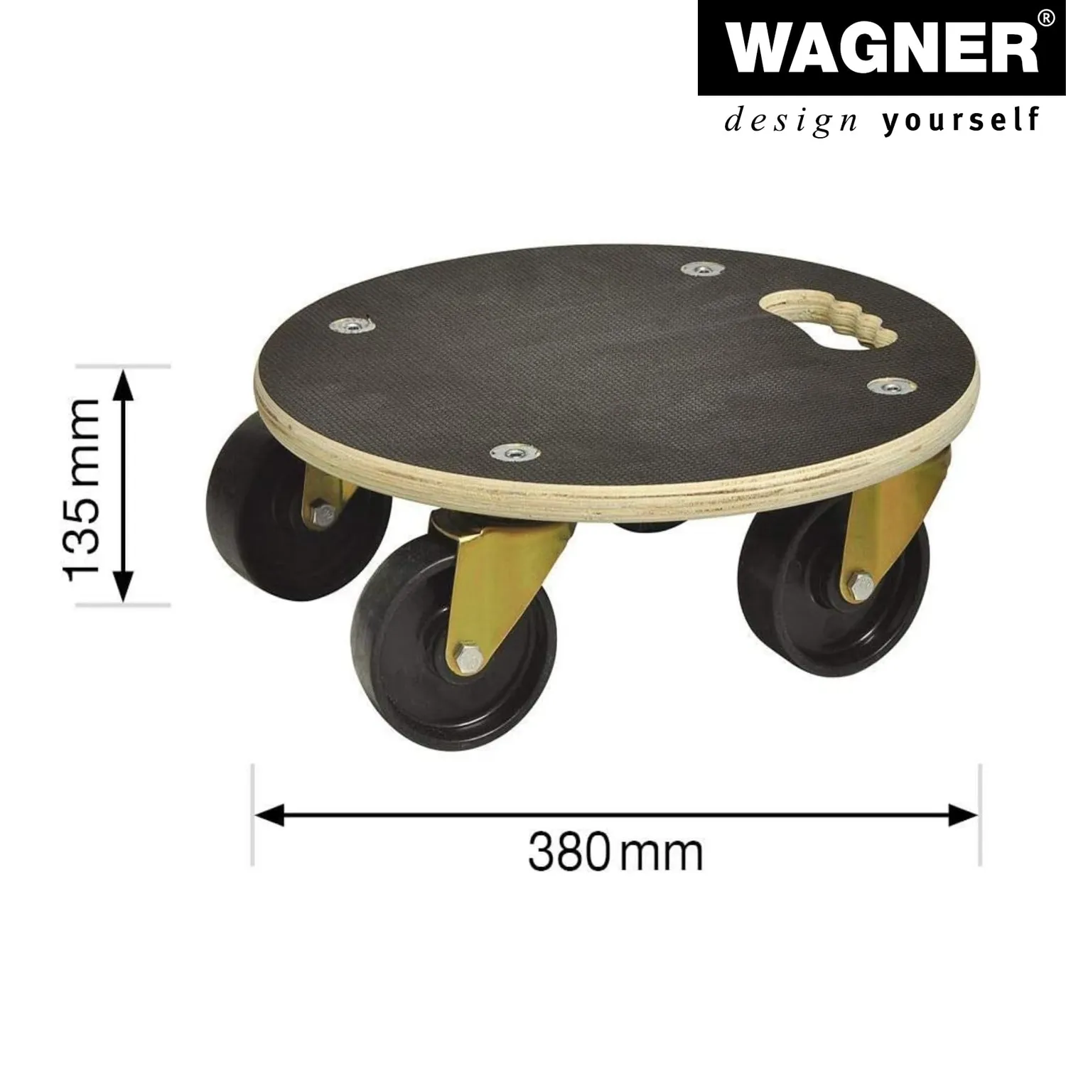 WAGNER MaxiGrip MM 1307 carrello rotondo Ø 38 cm portata 400 kg